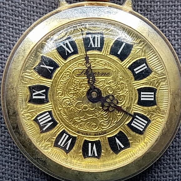 Lucerne Swiss Made Wind Up Gold Watch Pendant Necklace 1960s Vintage main image 12